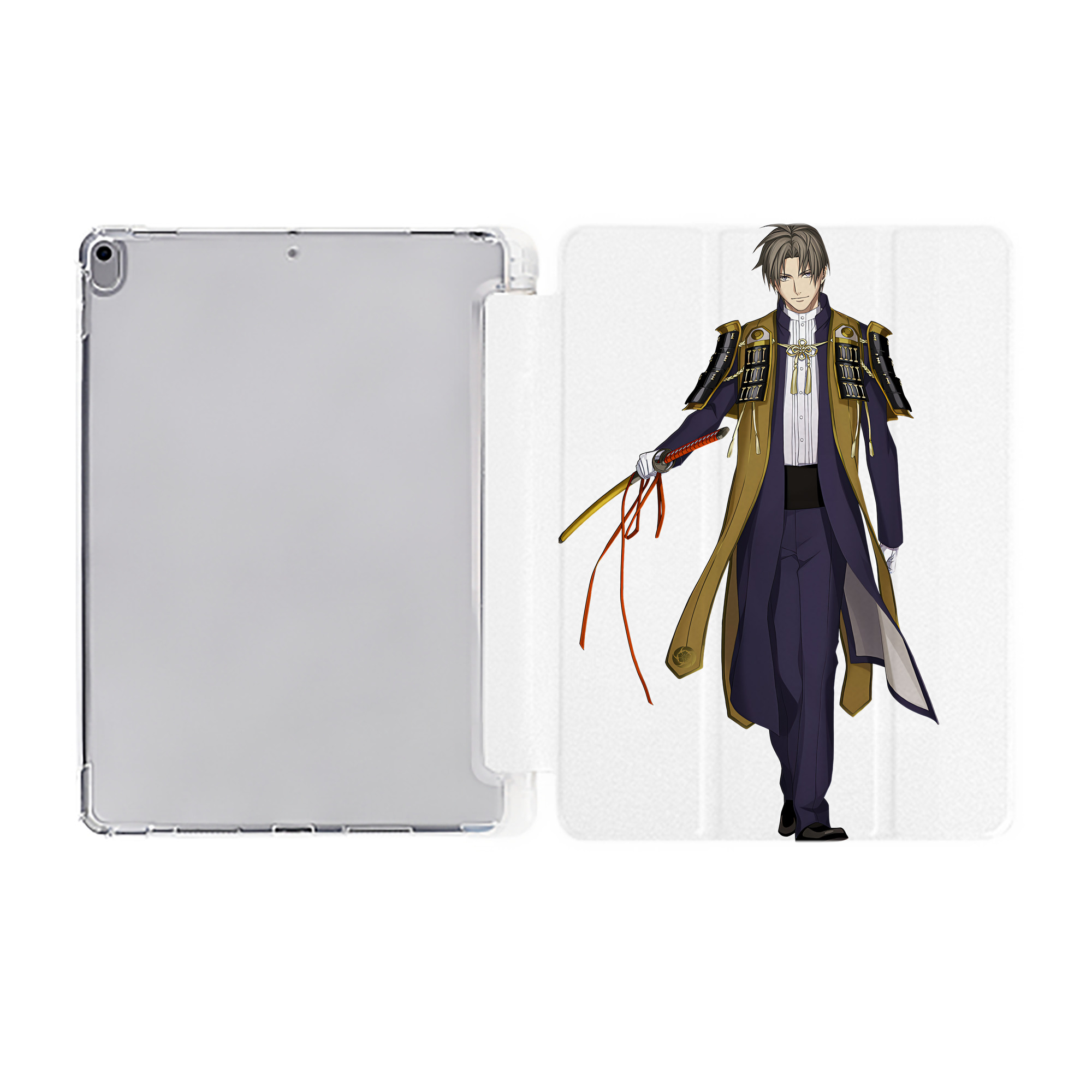 （画像用） 刀剣乱舞 Touken Ranbu IPad ケース ペン収納付き 三つ折りスタンド PUレザー×シリコン 対応機種9.5/10.5/10.9インチ
